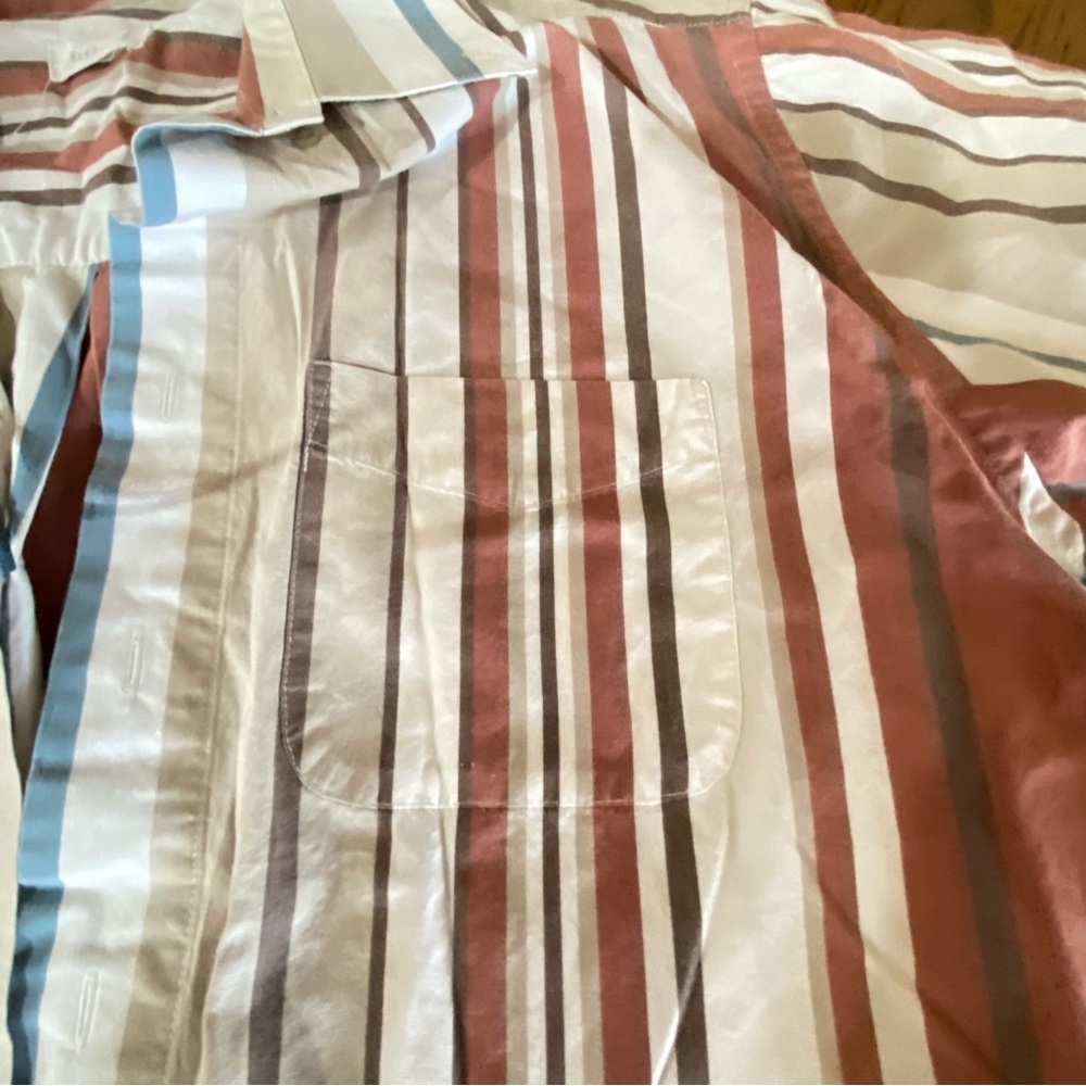 Van Heusen Red and Blue Striped Casual Shirt - Picture 4 of 5
